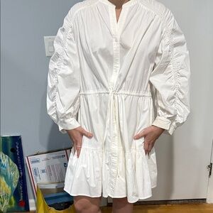 Astr White Long Sleeve Dress